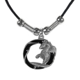 Dragon in a Circle Adjustable Cord Necklace